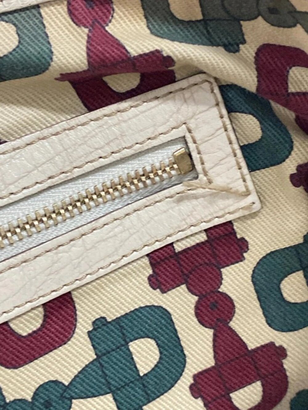 GUCCI GG/Sherry (Web) 137396 Beige Cream Multi Jacquard Leather Tote Bag - Picture 13 of 15
